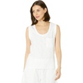 Lilla P Sleeveless Scoop Neck Tank in Loose Knit Slub