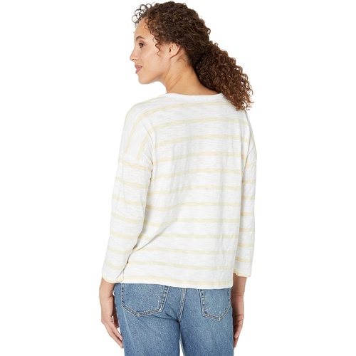  Lilla P Striped Slub Drop Shoulder Henley