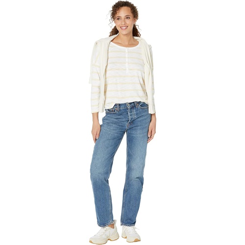  Lilla P Striped Slub Drop Shoulder Henley