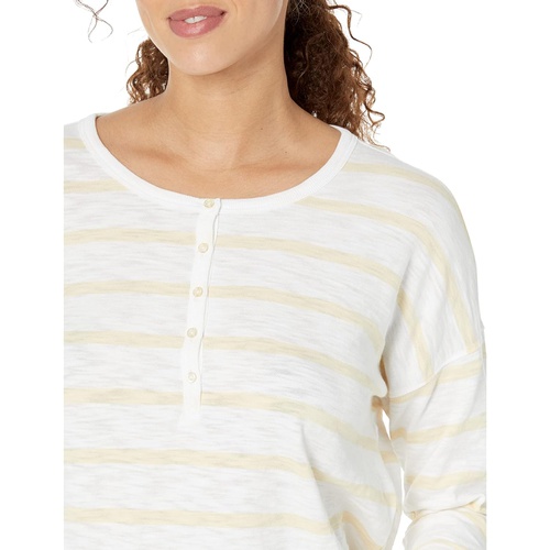  Lilla P Striped Slub Drop Shoulder Henley