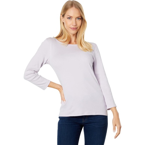  Lilla P 1x1 Rib 3u002F4 Sleeve Boatneck Top