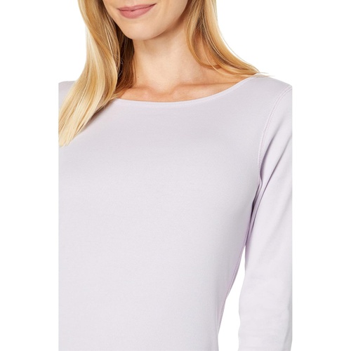  Lilla P 1x1 Rib 3u002F4 Sleeve Boatneck Top