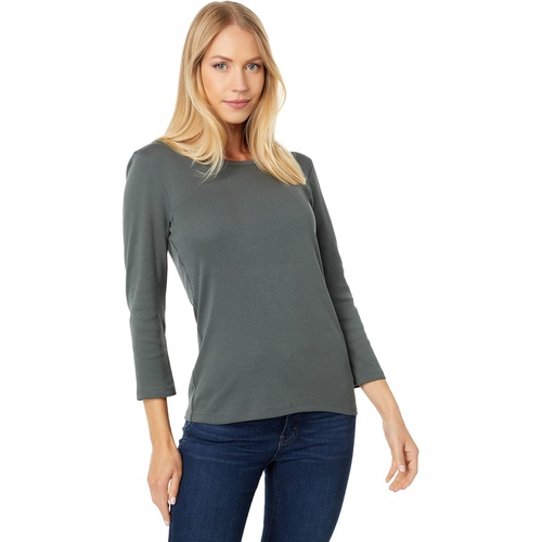  Lilla P 1x1 Rib 3u002F4 Sleeve Crewneck Tee