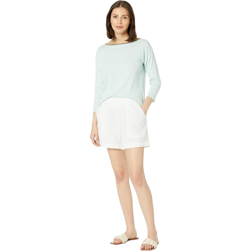  Lilla P 3u002F4 Sleeve 2x2 Ribbed Slub Boatneck Tee