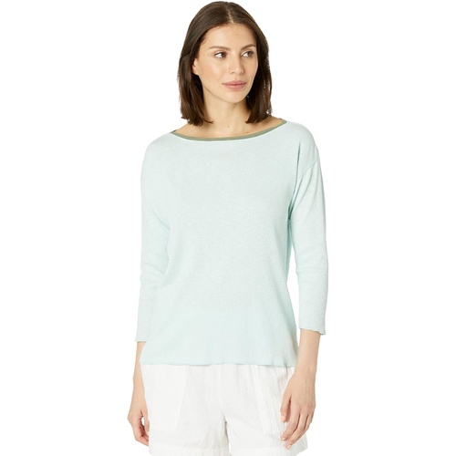  Lilla P 3u002F4 Sleeve 2x2 Ribbed Slub Boatneck Tee