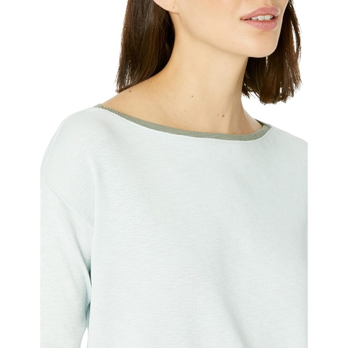  Lilla P 3u002F4 Sleeve 2x2 Ribbed Slub Boatneck Tee