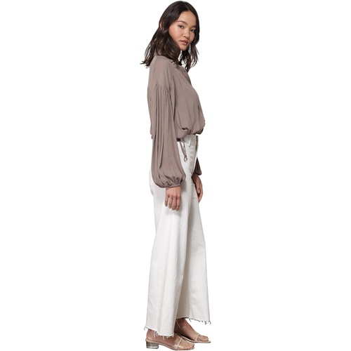  line and dot Farrah Draped Long Sleeve Button-Up