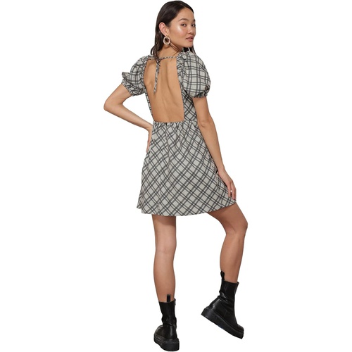  line and dot Lisa Plaid Open Back Dress