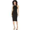 line and dot Lori Asymmetrical Ribbed Midi Dress