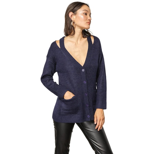  line and dot Jenna Cardigan with Cutout Slits