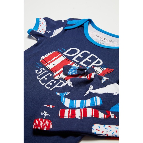  Little Blue House by Hatley Kids Nautical Whales Bodysuit with Hat (Infant)