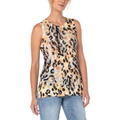 Liverpool Printed Sleeveless Sweater wu002F Side Slit