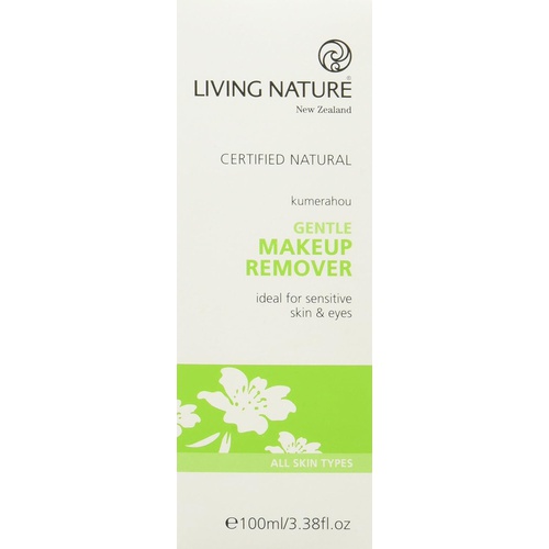  LIVING NATURE I00% NATURAL GENTLE MAKEUP REMOVER I 100 ml (3.38 fl oz) I CRUELTY FREE l CERTIFIED NATURAL