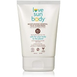 Love Sun Body 100% Natural Moisturizing Mineral Face Sunscreen SPF 30, Zinc Oxide + Botanicals, Anti Aging Sheer Sunblock Lotion, Sensitive Skin Safe, Travel Size, Ecofriendly & Re