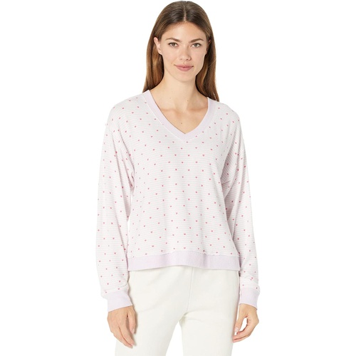 럭키브랜드 Lucky Brand Cloud Jersey Long Sleeve V-Neck Top