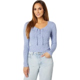 Lucky Brand Lace-Up Long Sleeve Top