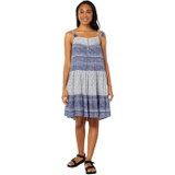 Lucky Brand Mixed Print Tie Sleeve Tiered Dress