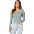 Lucky Brand Lace-Up Long Sleeve Top