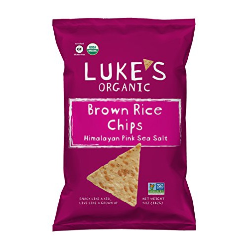  Lukes Organic Chips, Brown Rice/Pink Himalayan Sea Salt, 5 Ounce (Pack of 12)