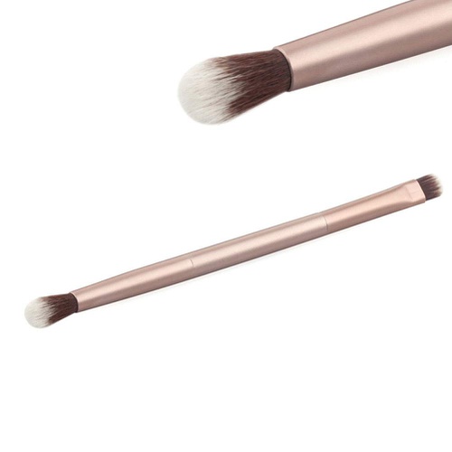  Lurrose Double Ended Eyebrow Eyeshadow Brush Foundation Makeup Cosmetic Tool (Shallow Matted Gold)