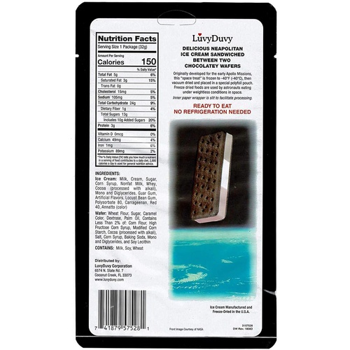  LuvyDuvy Freeze-Dried Ice Cream Bundle (2) of Neapolitan Sandwich (Strawberry-Vanilla-Chocolate) and (2) of Vanilla Sandwiches 4 Total