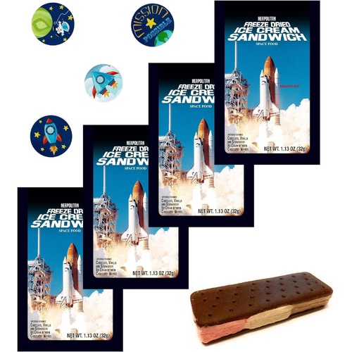  LuvyDuvy Neapolitan Sandwiches & Space Sticker Bundle - 4 Pack