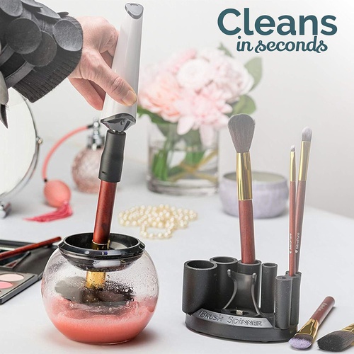  Luxe Makeup Brush Cleaner - 5oz Makeup Cleaning Solution Included |USB Charging Station| 3 Adjustable Speeds| Instantly Wash and Dry Your Makeup Brushes