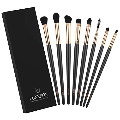  Eye Makeup Brushes, Luxspire Professional 8PCS Professional Eyeshadow Concealer Blending Brush, Eyelash Eyeliner Eyeshadow Lip Brow Crease Kit Face Contour Brushes Kits Cosmetic Ma