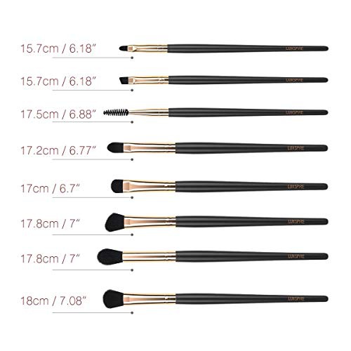  Eye Makeup Brushes, Luxspire Professional 8PCS Professional Eyeshadow Concealer Blending Brush, Eyelash Eyeliner Eyeshadow Lip Brow Crease Kit Face Contour Brushes Kits Cosmetic Ma