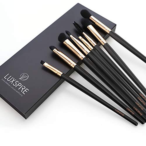  Eye Makeup Brushes, Luxspire Professional 8PCS Professional Eyeshadow Concealer Blending Brush, Eyelash Eyeliner Eyeshadow Lip Brow Crease Kit Face Contour Brushes Kits Cosmetic Ma