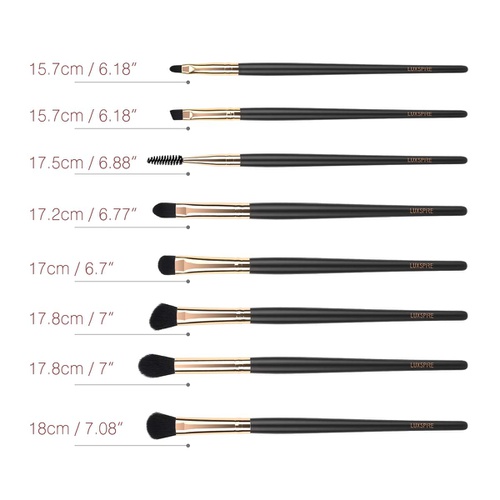  Eye Makeup Brushes, Luxspire Professional 8PCS Professional Eyeshadow Concealer Blending Brush, Eyelash Eyeliner Eyeshadow Lip Brow Crease Kit Face Contour Brushes Kits Cosmetic Ma