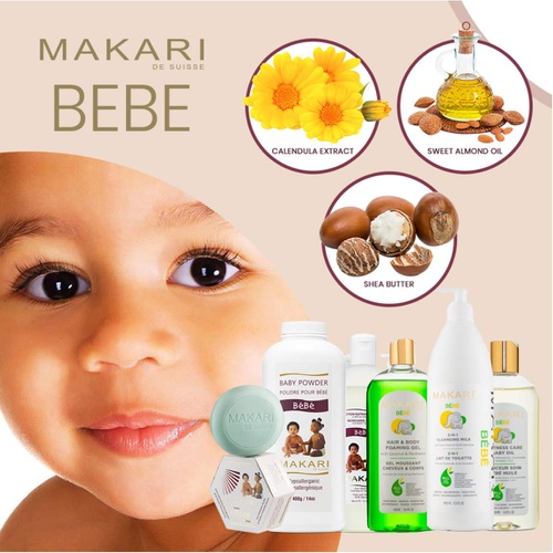  Makari Baby Oil 8.45 fl. Oz  Enriched with Sweet Almond Oil, Chamomile & Vitamin C & E - Moisturizing Baby Oil, Gentle, Non-Irritating Formula  Nourishes & Calms Baby’s Skin