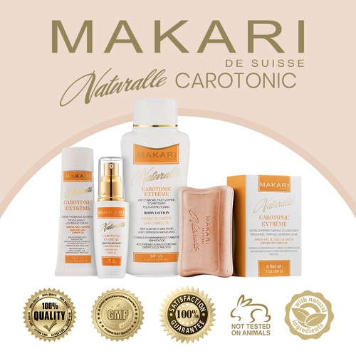  Makari Naturalle Carotonic Extreme BODY Lotion 17.6oz  Toning & Moisturizing Body Cream With Carrot Oil & SPF 15  Anti-Aging & Whitening Treatment for Dark Spots, Acne Scars & Wr