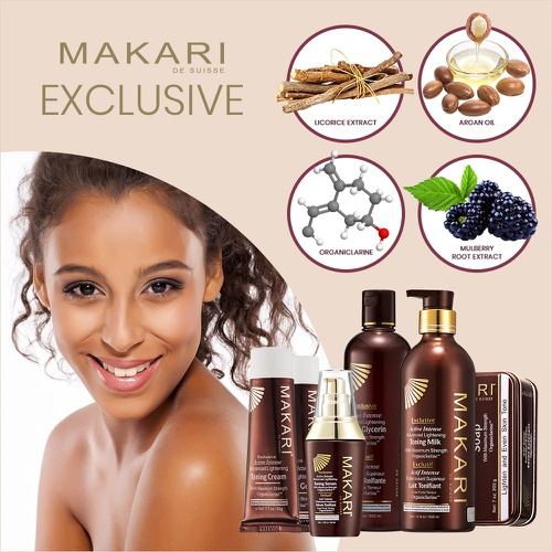  Makari Exclusive Facial Toning FACE CREAM 1.7oz  Lotion with Organiclarine  Advanced Toning Treatment for Dark Spots, Acne Scars, Sun Patches, Freckles & Hyperpigmentation