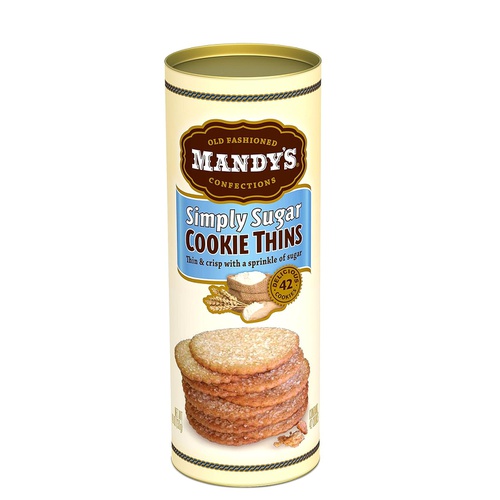  Mandys Cookie Thins, Simply Sugar, 4.6 Ounce (Pack of 6)