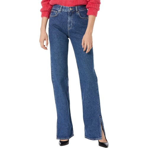  MANGO Silvia Straight Leg Jeans with Side Slit