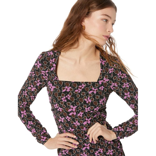  MANGO Nina Floral Square Neck Dress