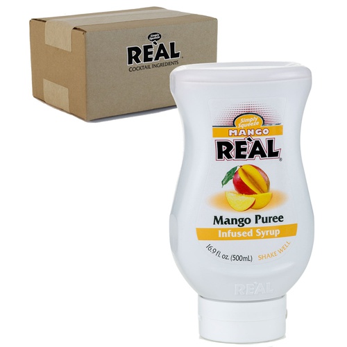  MANGO REAEL Mango Real, Mango Puree Infused Syrup, 16.9 FL OZ Squeezable Bottle (Pack of 1)