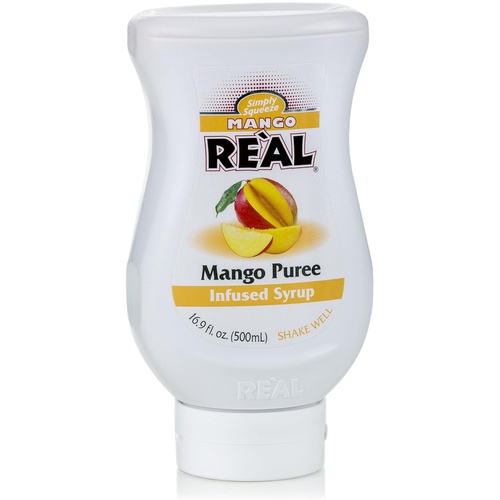  MANGO REAEL Mango Real, Mango Puree Infused Syrup, 16.9 FL OZ Squeezable Bottle (Pack of 1)