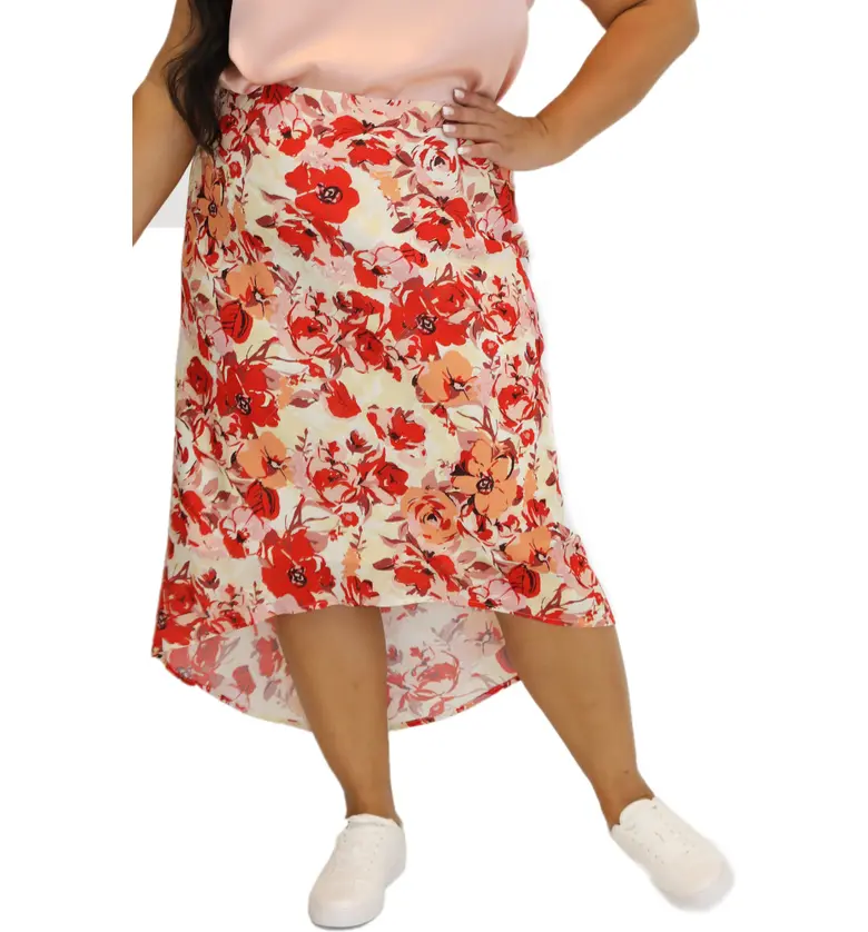 MAREEE POUR TOI Maree Pour Toi Floral Highu002FLow Skirt_ROSE