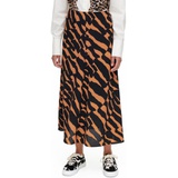 Marimekko Aarnimetsa Kilikari Crepe Skirt_BROWN/BLACK