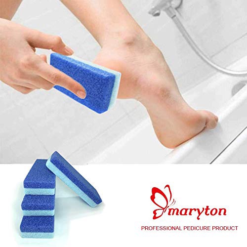  MARYTON Foot Pumice Stone for Feet Hard Skin Callus Remover and Scrubber (Pack of 4) (Blue)