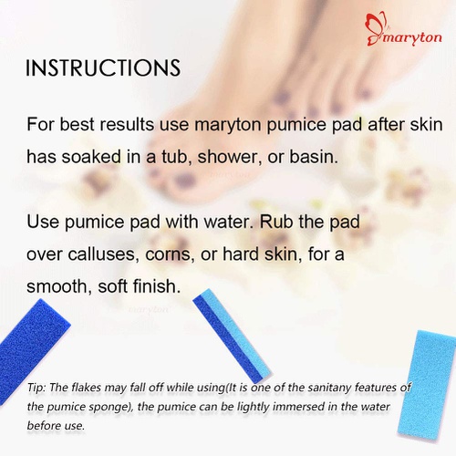  MARYTON Foot Pumice Stone for Feet Hard Skin Callus Remover and Scrubber (Pack of 4) (Blue)