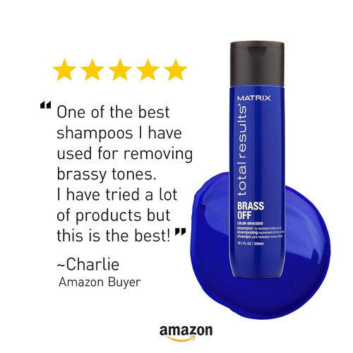  MATRIX Total Results Brass Off Color Depositing Blue Shampoo | Refreshes Hair & Neutralizes Brassy Tones in Lightened Brunettes | for Color Treated Hair