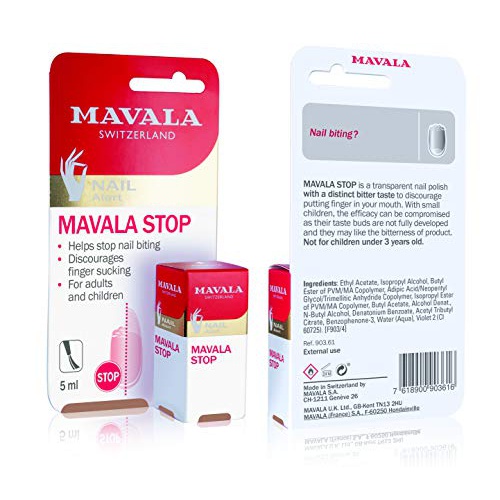  Mavala Stop Deterrent Nail Polish Treatment | Nail Care to Help Stop Putting Fingers In Your Mouth | For Ages 3+ | 0.17 oz