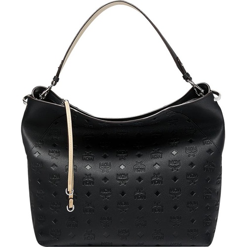 엠씨엠 MCM Large Klara Monogram Leather Hobo_BLACK