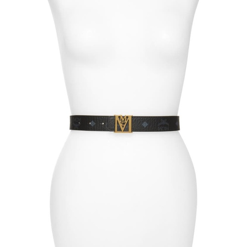엠씨엠 MCM Mena Embellished Buckle Leather Belt_BLACK/GOLD