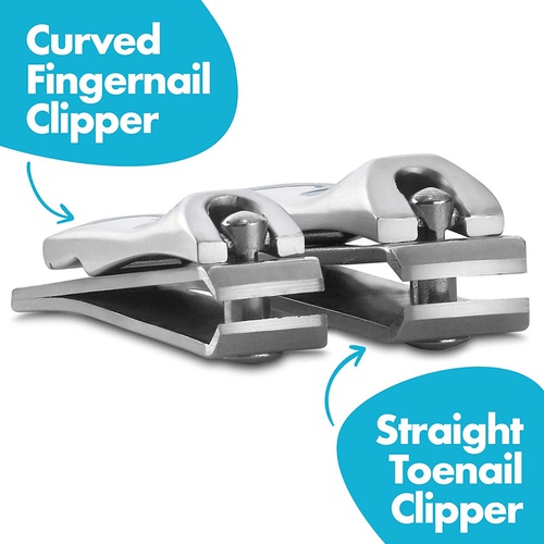  MEDca Premium Nail Clipper Set Stainless Steel Fingernail and Toenail Clippers for Manicure and Pedicure Tool Kit | Straight Toe Nail & Curved Nippers