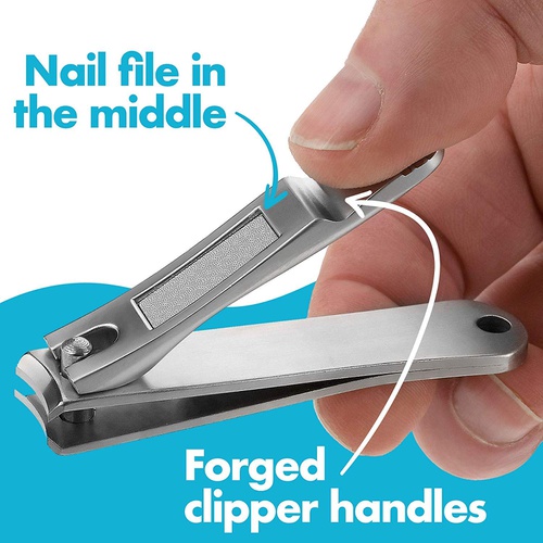  MEDca Premium Nail Clipper Set Stainless Steel Fingernail and Toenail Clippers for Manicure and Pedicure Tool Kit | Straight Toe Nail & Curved Nippers