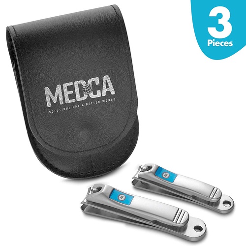  MEDca Premium Nail Clipper Set Stainless Steel Fingernail and Toenail Clippers for Manicure and Pedicure Tool Kit | Straight Toe Nail & Curved Nippers